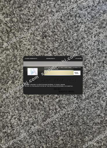 Afghanistan Da bank visa card back
